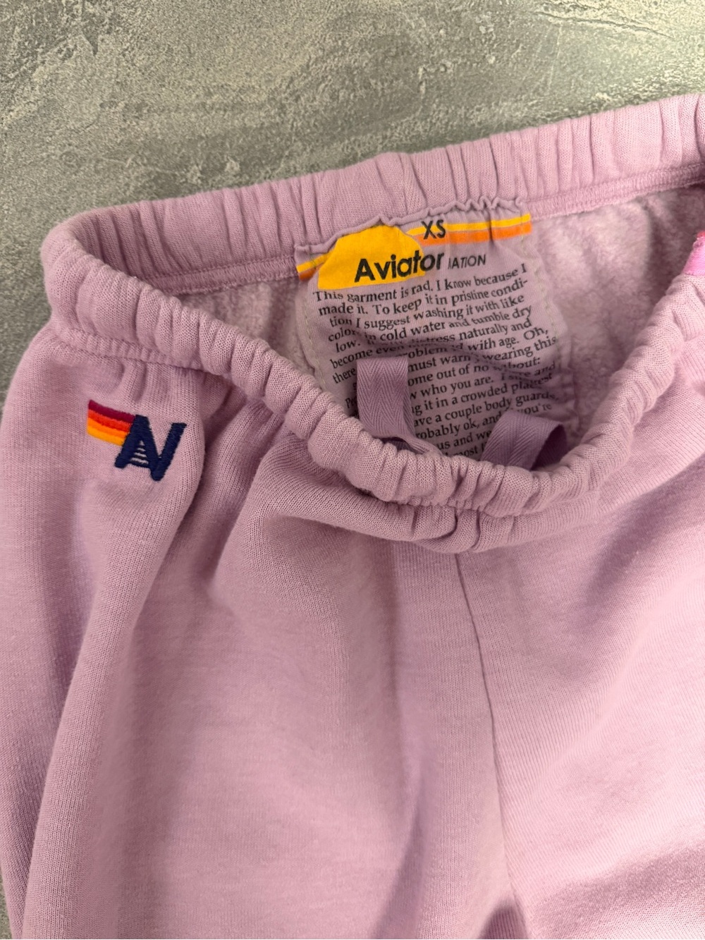 Aviator Nation Mauve Pink Green 5 Stripe Set Zip Up Hoodie Sweatpants Shorts XS - Picture 12 of 15